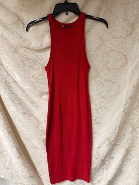 Zara Red Tank Midi Dress